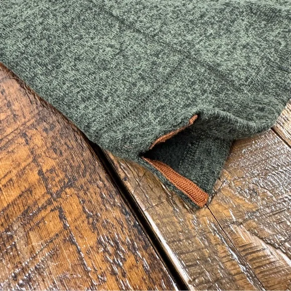 Woolrich XL Olive Pullover Fleece Snap Neck Pocket Outdoor Sweater - Picture 11 of 12